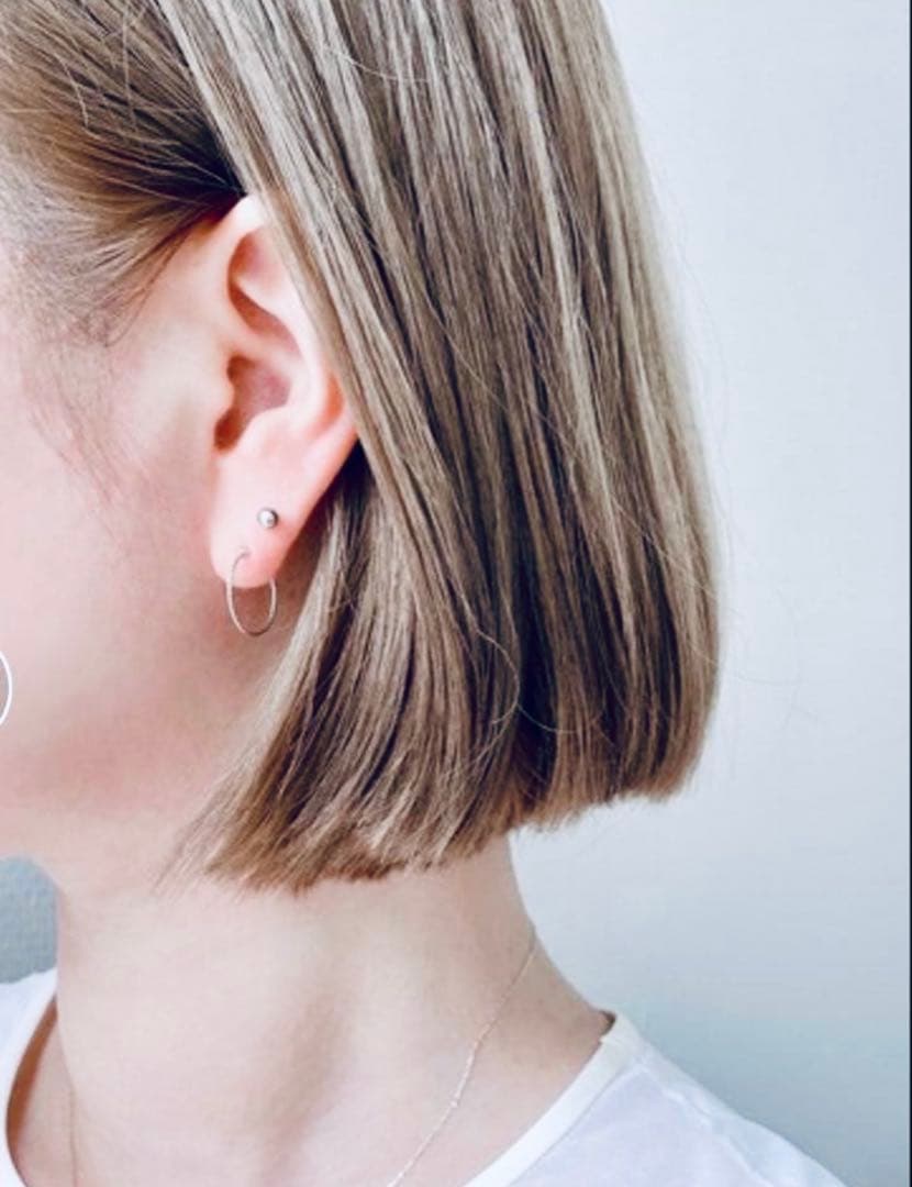 BLOOM K10 ホワイトゴールド フープピアス　k10WG刻印