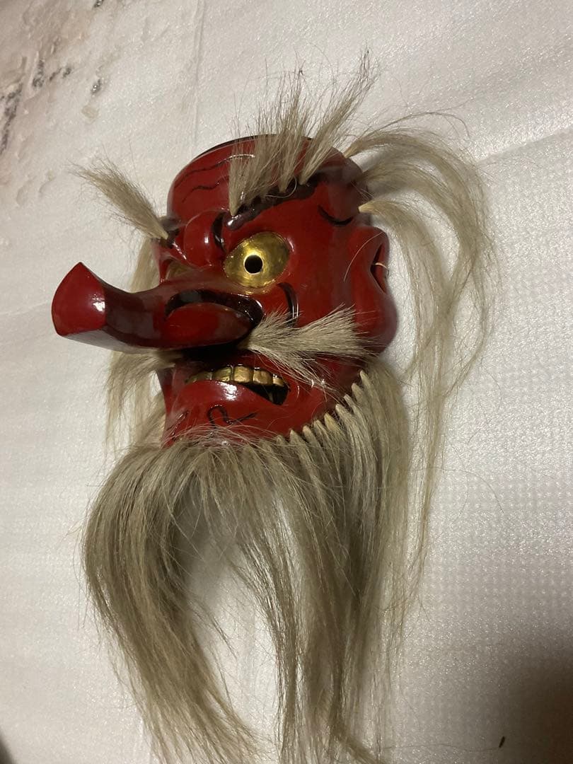 岡山神楽面／備前神楽・木面。【地元の有名な彫り師の作品となっています】。