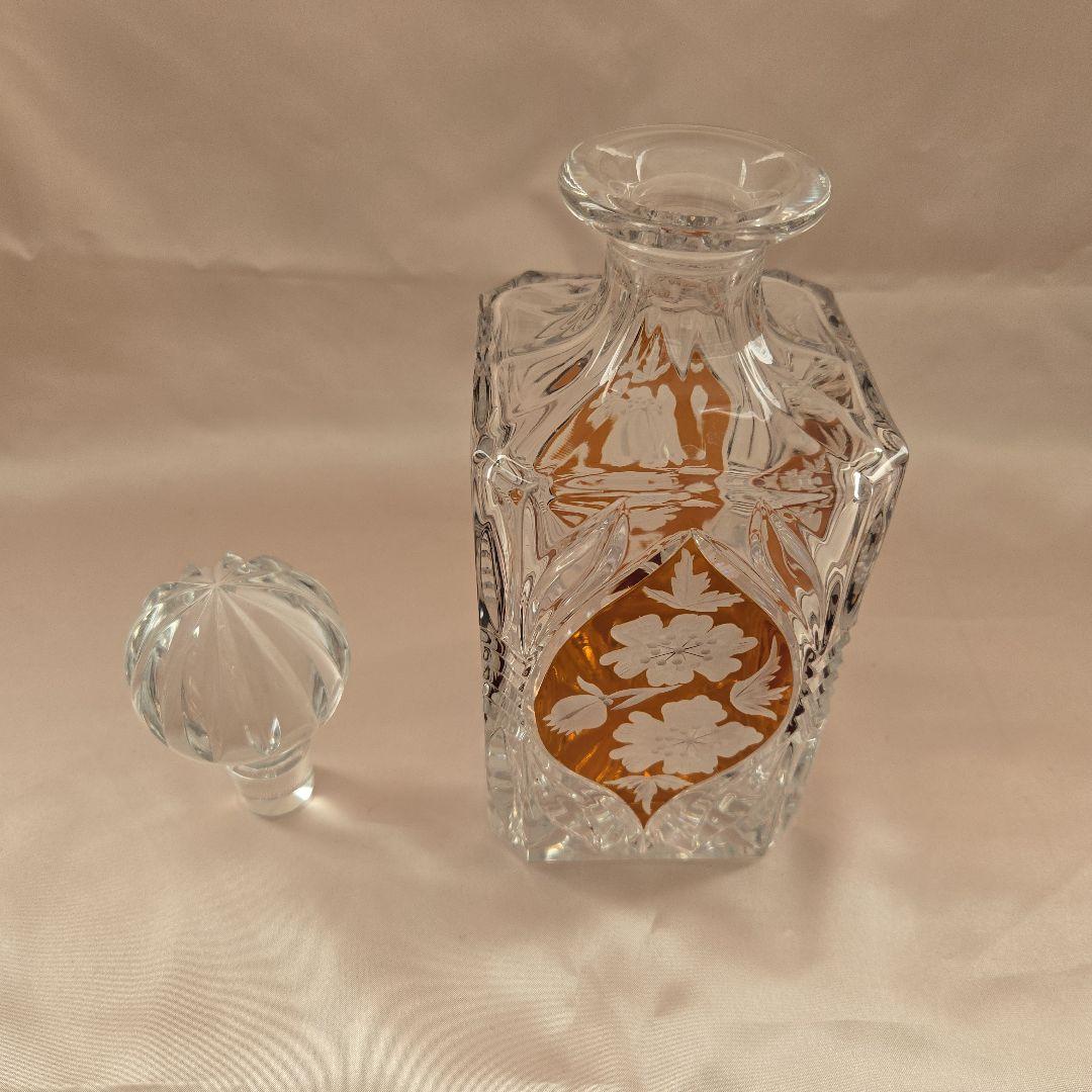 ウイスキーの空瓶空箱 セット ボヘミアンクリスタルデキャンタ付き