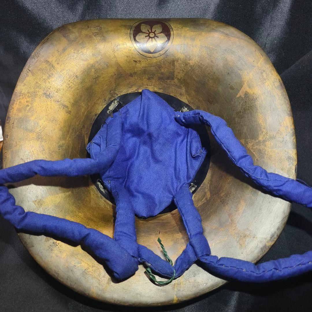 家紋付陣笠 本家 江戸骨董 時代物 漆塗り 古美術 旧家蔵出 蒐集家放出極上品