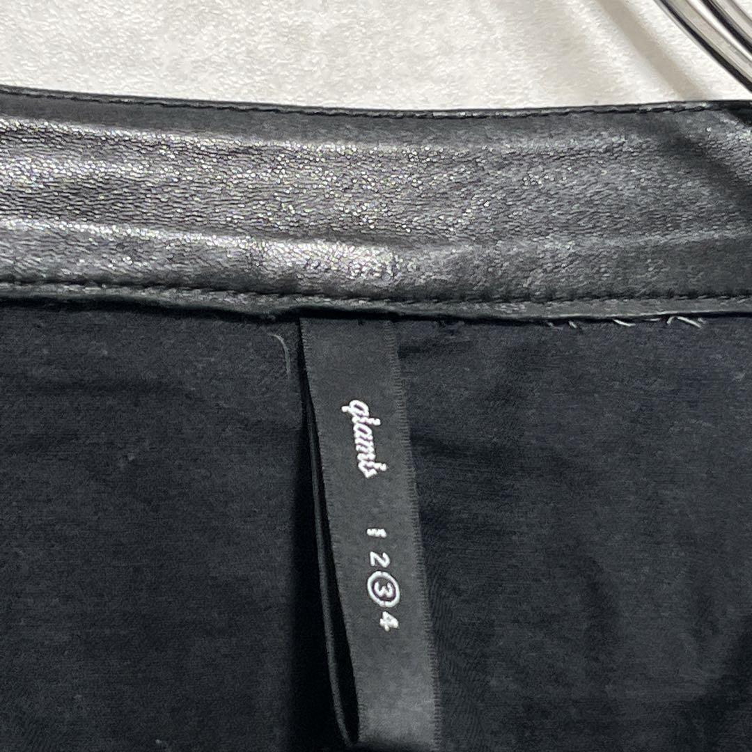 美品『グラム』シングルライダースレザージャケット 羊革 ベルト ダブルジップ 黒