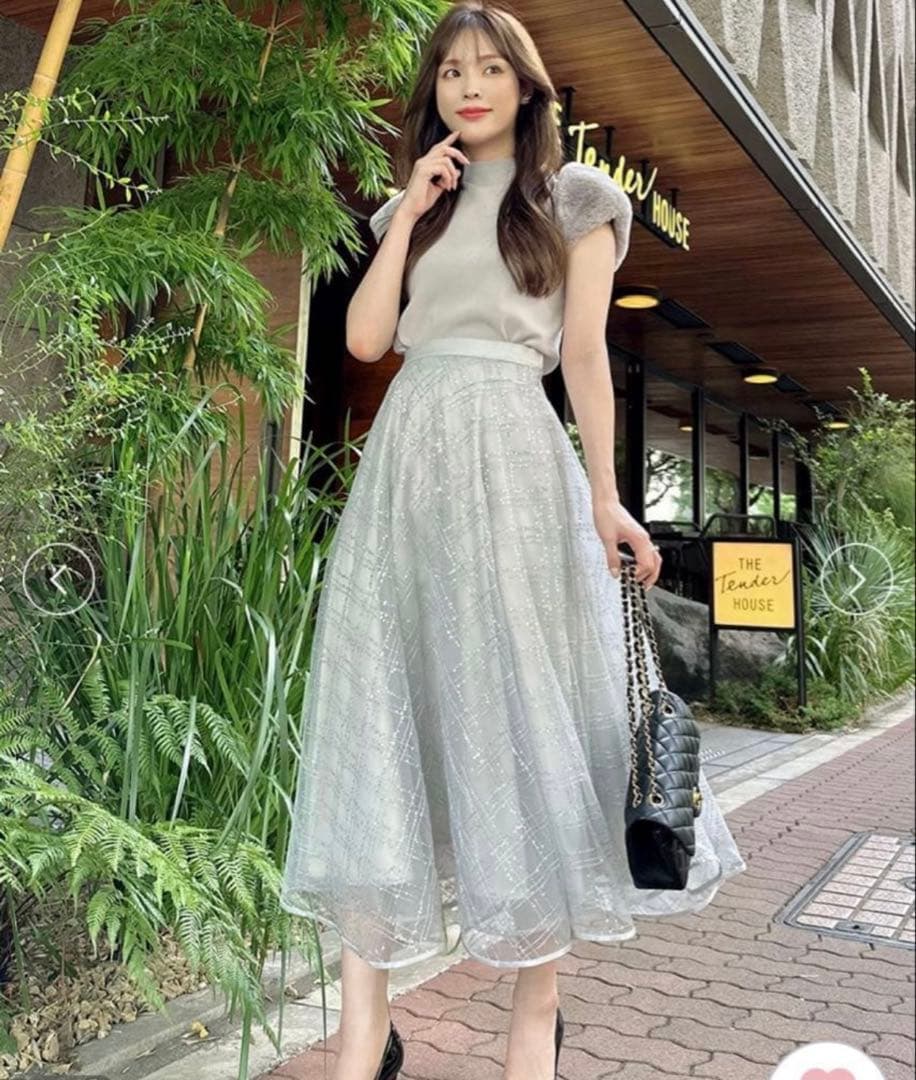 【CELFORD】バリエーションチュールフレアスカート　スカート　スパンコール