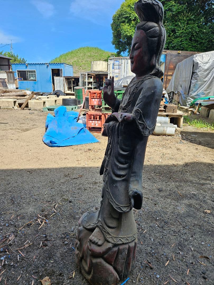 木製仏像風彫刻 約123cm