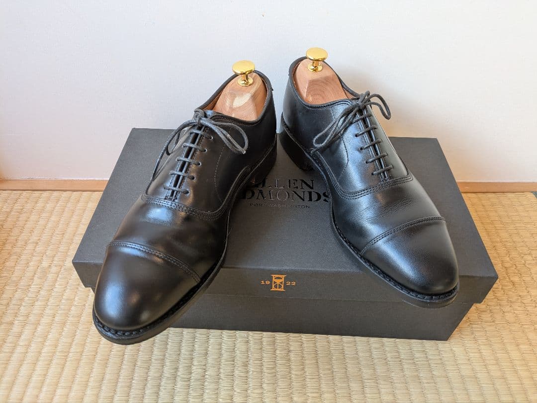 ALLEN EDMONDS ブラック 内羽根ストレートチップ 25cm