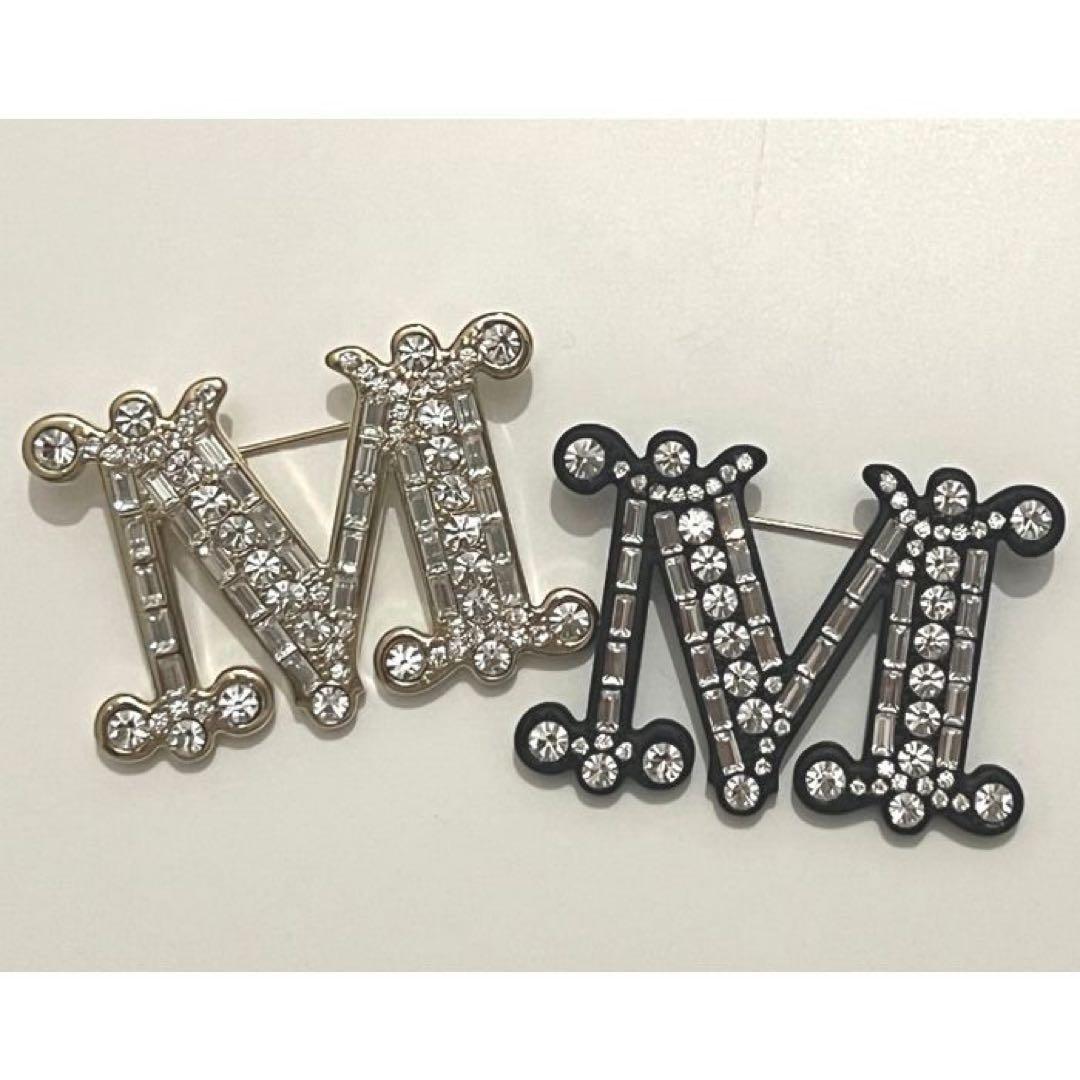 大人気 MaxMara マックスマーラ M字型クリスタルブローチ 新品未使用