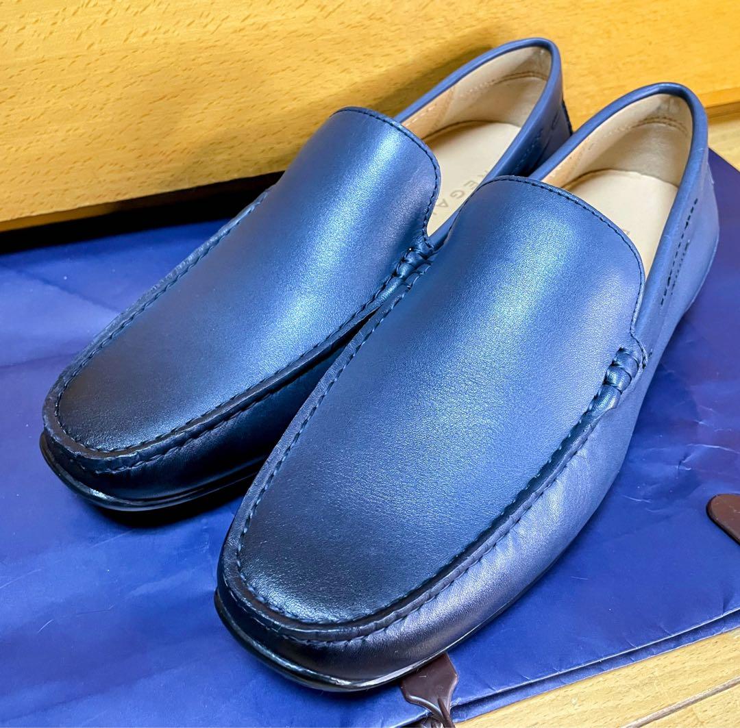 最終値下新品リーガル革スリッポンシューズイタリアンレザー25ドライビングネイビー