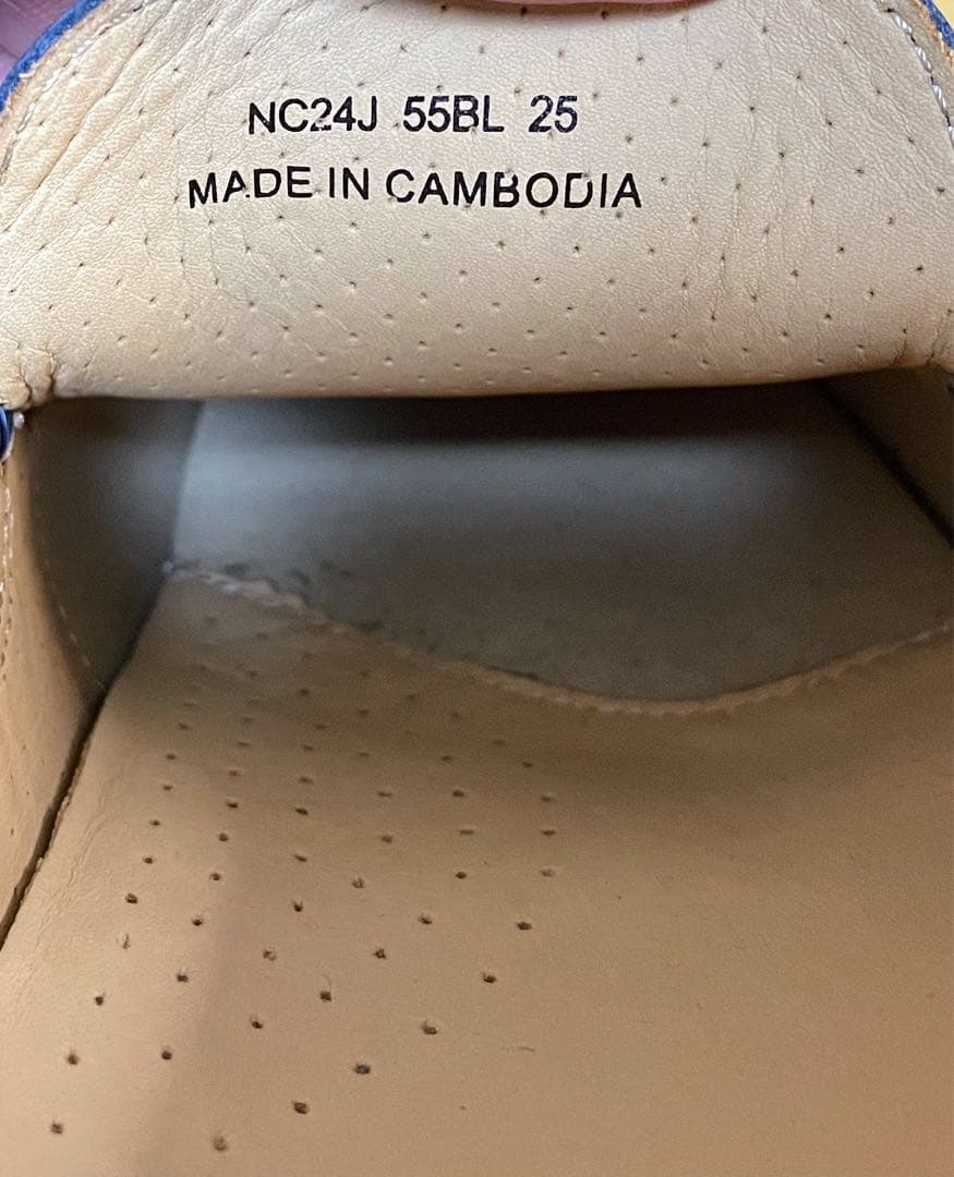 最終値下新品リーガル革スリッポンシューズイタリアンレザー25ドライビングネイビー