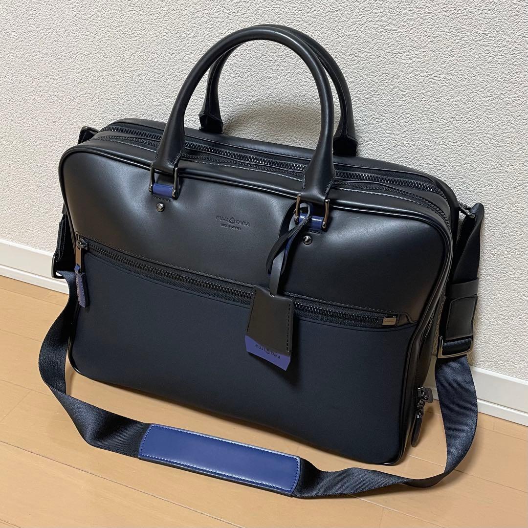 【数回使用程度】 フジタカ ルフト ビジネスバッグ 2way ネイビー 2層式