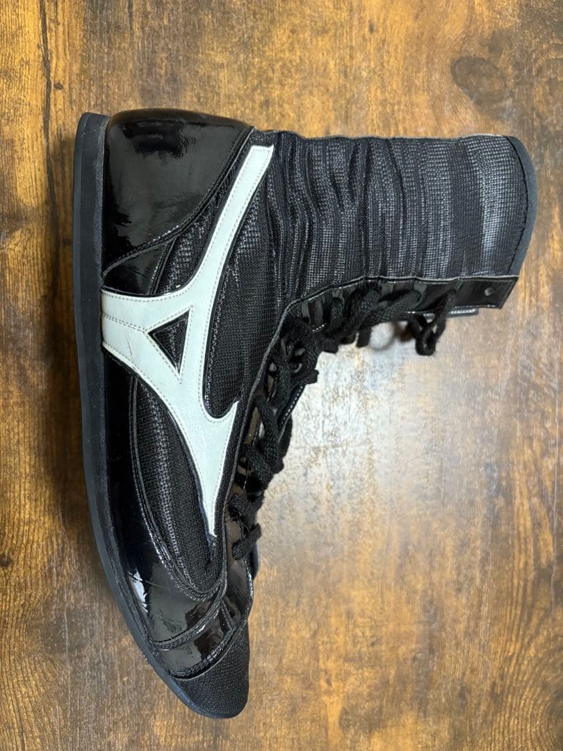 Mizuno ミズノ ボクシングシューズ 黒/白 ハイカット25.5cm