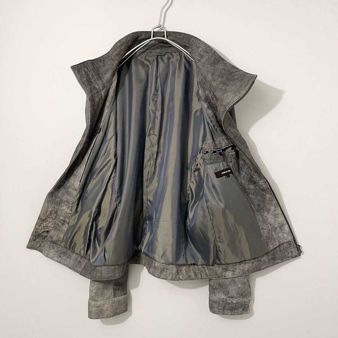 COMME CA MEN レザー ブルゾン ジャケット デニム デザイン 羊革