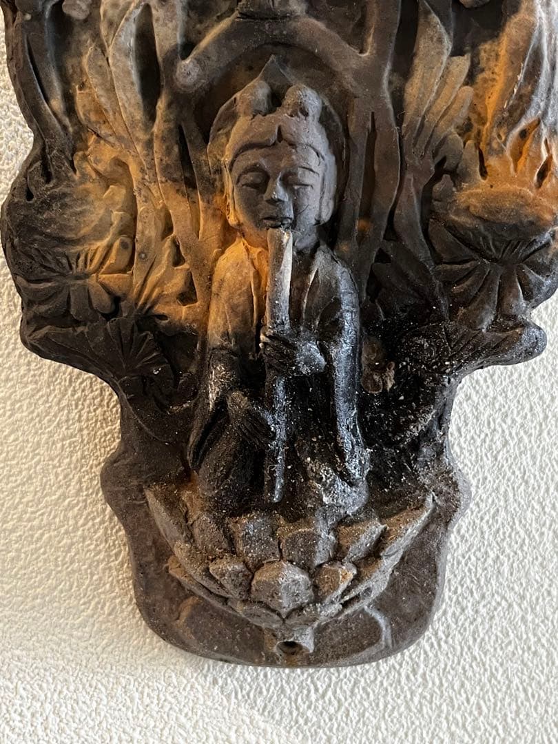 福森雅武　掛け陶仏　飛天「笛」　白洲正子　茶室　伊賀焼