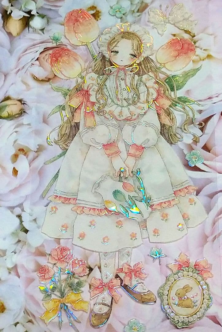 のこり２✩再販✩J363＃慕春(贝壳光)shine切り売り海外人物マステ女の子