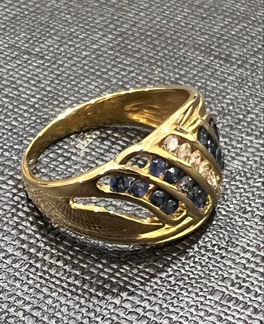 【専用】k18サファイア ／ダイヤモンドリング #10 ゴールド4g 指輪