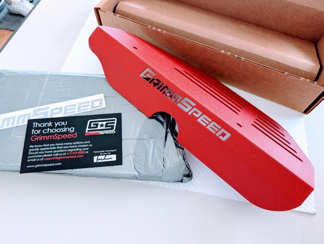 GrimmSpeed プーリーカバー 赤　スバルWRX VAB/GRB/GVB