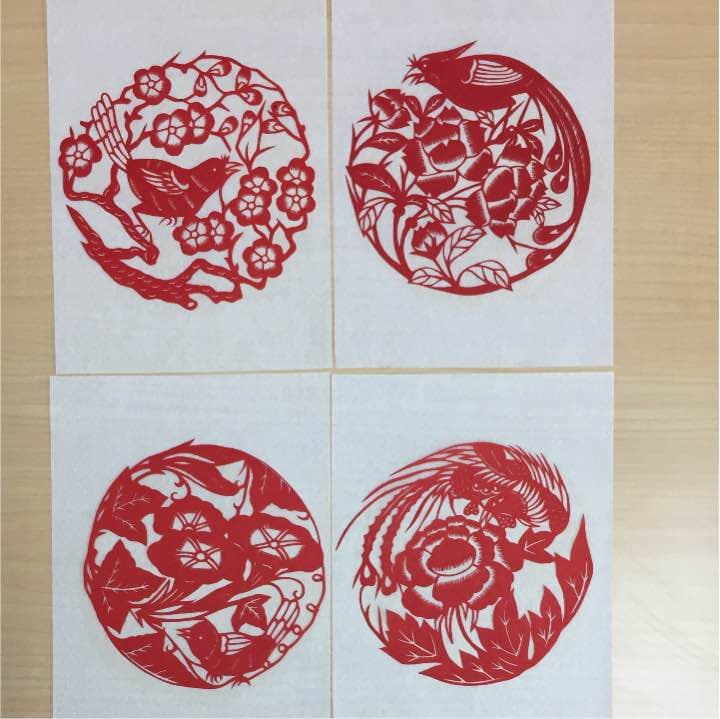 ★R3★中国 切り絵 剪紙 鳥 10枚セット 蔵出し