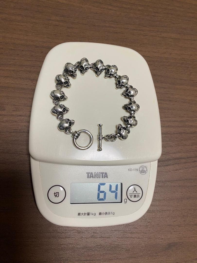 ちゃんぽん【新品・重厚64g】シルバー925 メンズ スカル ブレスレット