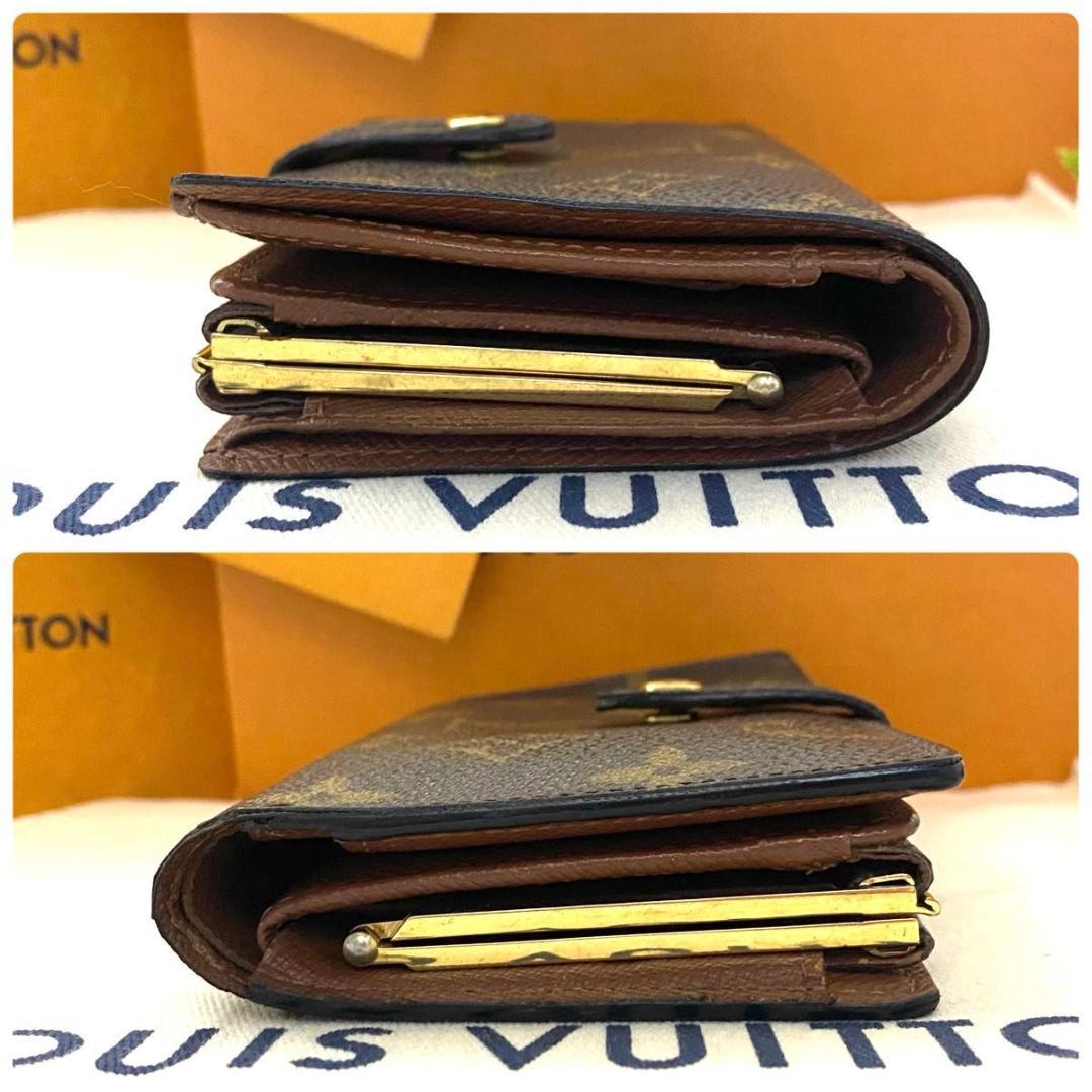 ルイ ヴィトン◎ヴィエノワ モノグラム ２つ折り財布 がま口 ブラウン 茶色