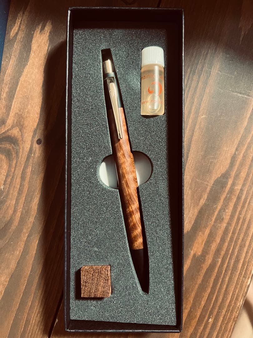 野原工芸　本花梨虎杢　シャーペン　金金具