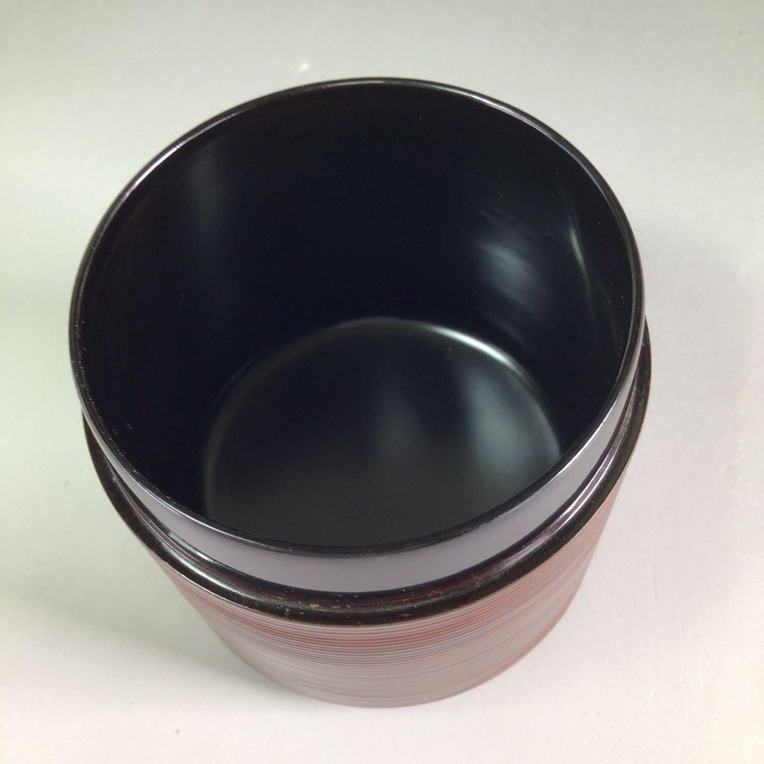 Ｐ９５５　棗　『清山作』『溜塗』『桜蒔絵』『雪吹棗』　共箱　茶道具