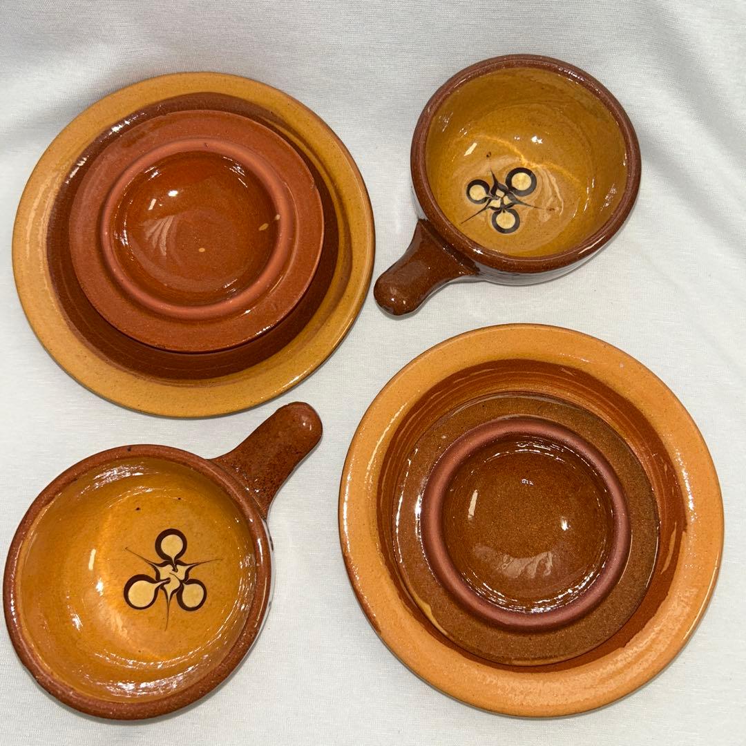 エッグベーカー　湯町窯　2個　民藝　スリップウェア