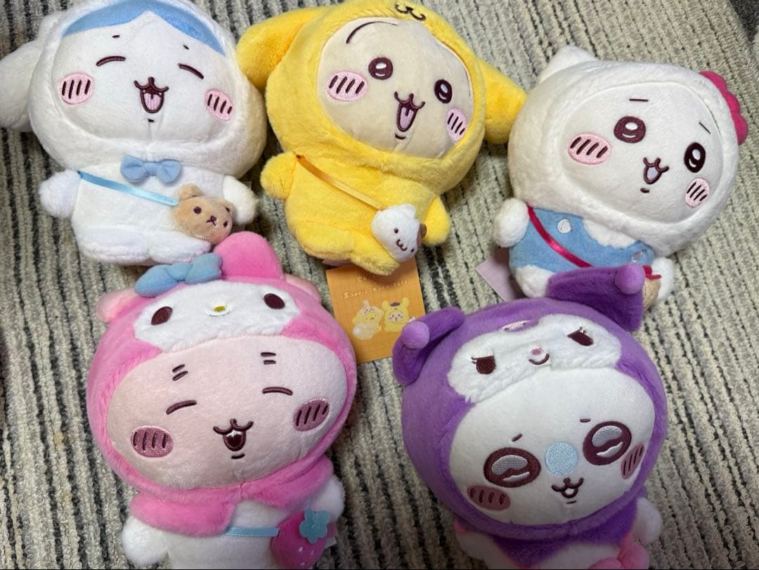 ちいかわ サンリオコラボ ぬいぐるみ5種 コンプリートセット
