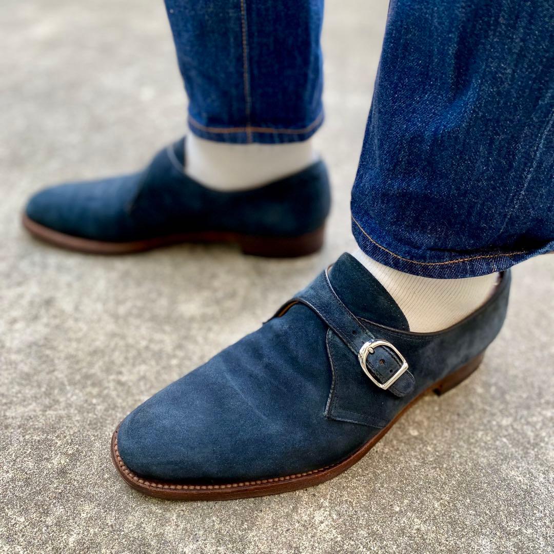 Alden17031F★サイズ9D★スエード★ネイビー★モンクストラップ