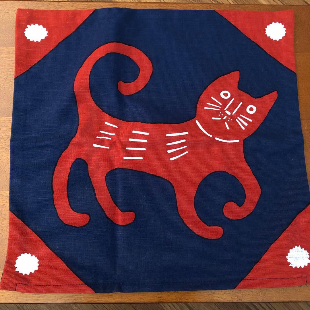 柚木沙弥郎　クッションカバー　ねこ　ねずみ