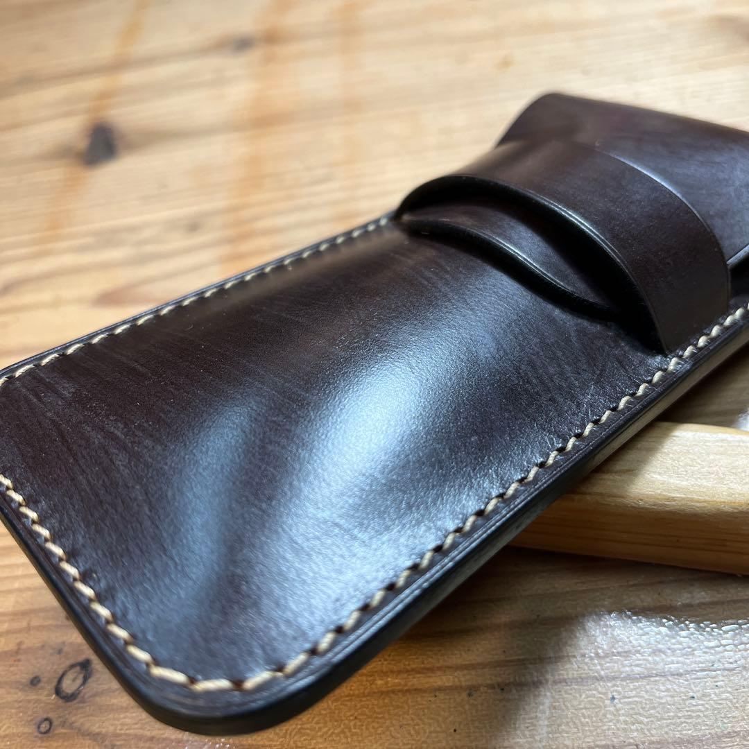 【ちよぴー様オーダー品】A5 ブックカバー レッド ブラウン ペンケース