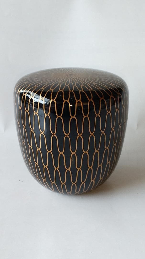 初瀬川柳庵 作 出世 アミ棗 即中斎好 宗匠在判箱書 花押 共箱 共布 新品