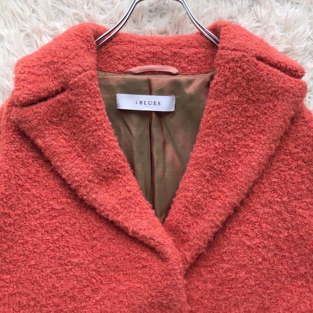 【現行 ルーマニア製】マックスマーラ　ボアコート　オレンジ　大きいサイズ　ウール