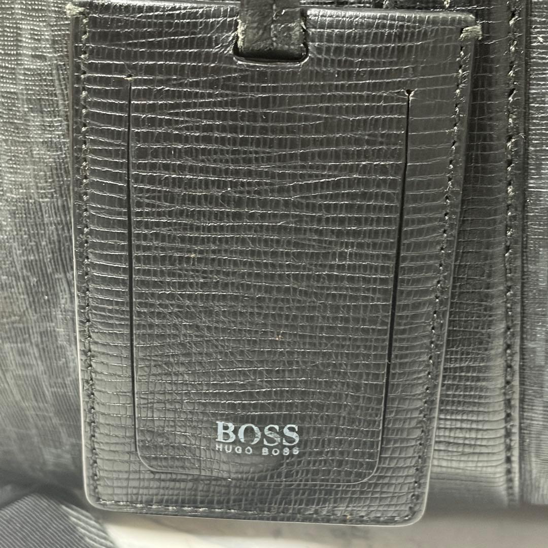 ヒューゴボス 2way ビジネスバッグ A4収納可 オールレザー ブラック