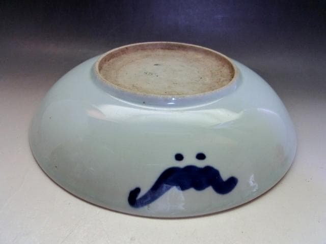 皿■支那染付鯉紋 清時代中期 飾り皿 魚皿 古玩 唐物 中国 時代物 骨董品■