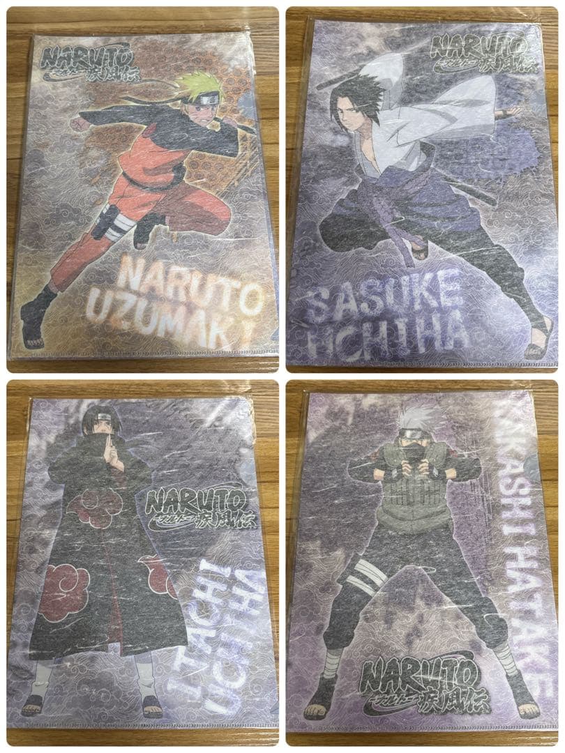 NARUTO ナルト疾風伝 文教堂アニメガ限定 和紙クリアファイル コンプセット