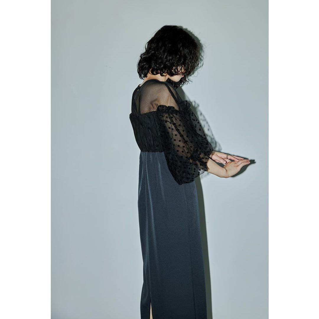 ＊美品＊ niana フロッキードットワンピース パーティードレス