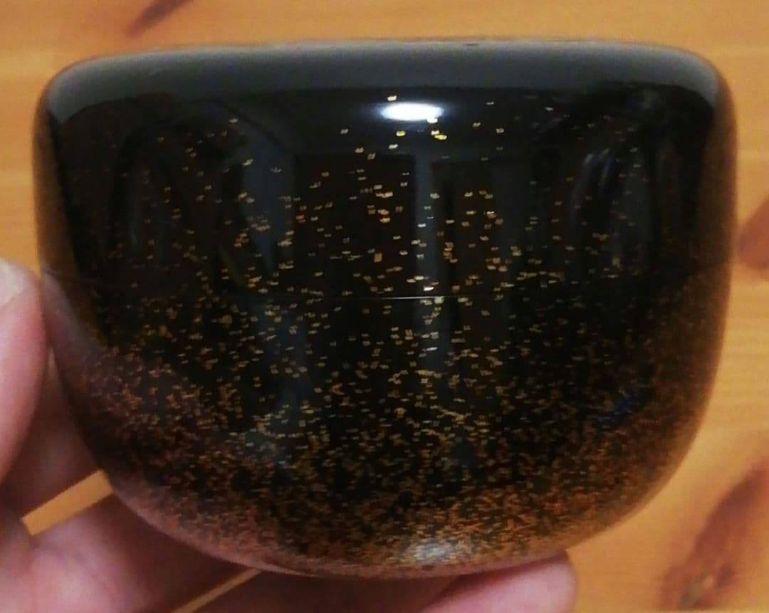 抱悦作　加州　描金　詰平目　梨地　棗　共箱　茶道具