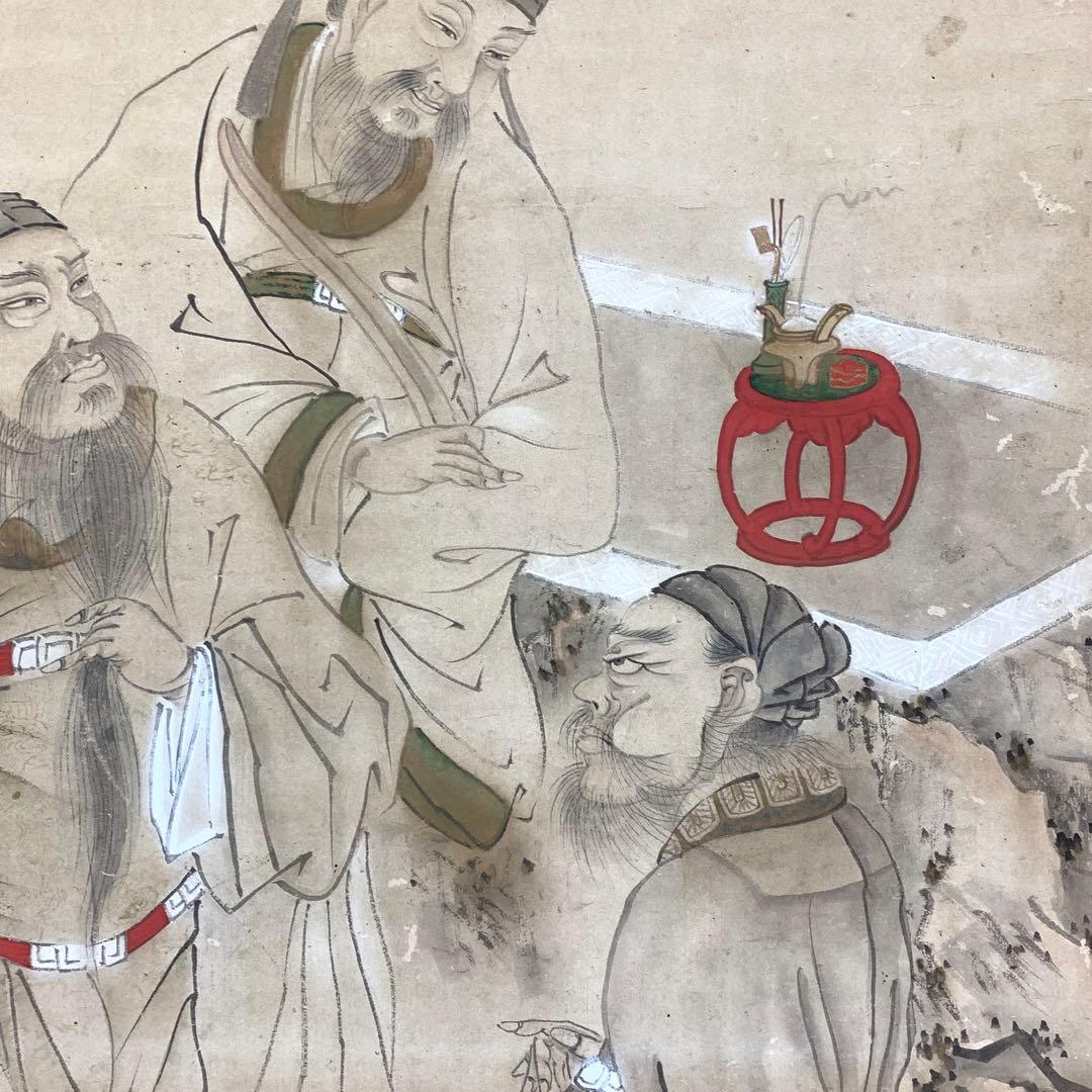 掛軸 白雪 三貴人 箱無し アンティーク 時代物 A-4