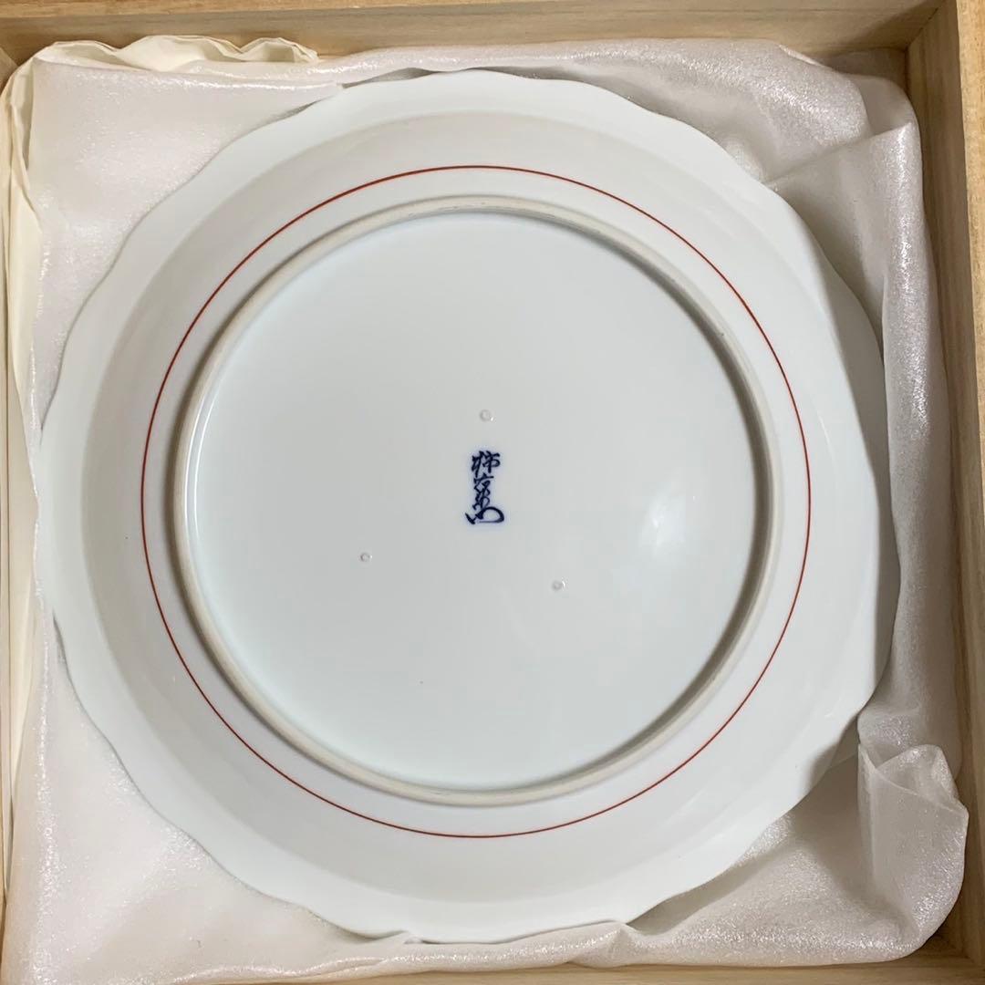 美品 人間国宝 十四代 酒井田柿右衛門 錦 藤花文額皿 木箱