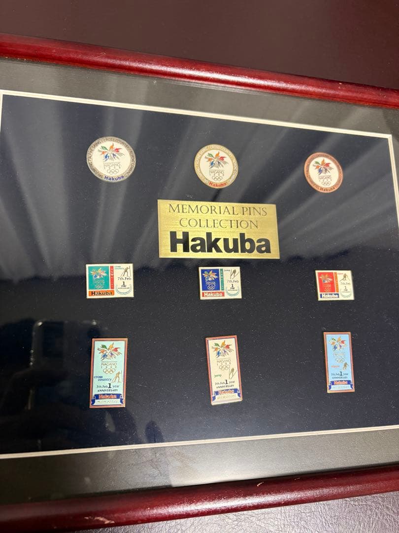 【希少・額装品】1998年 長野オリンピック 1周年記念 白馬 ピンバッジセット