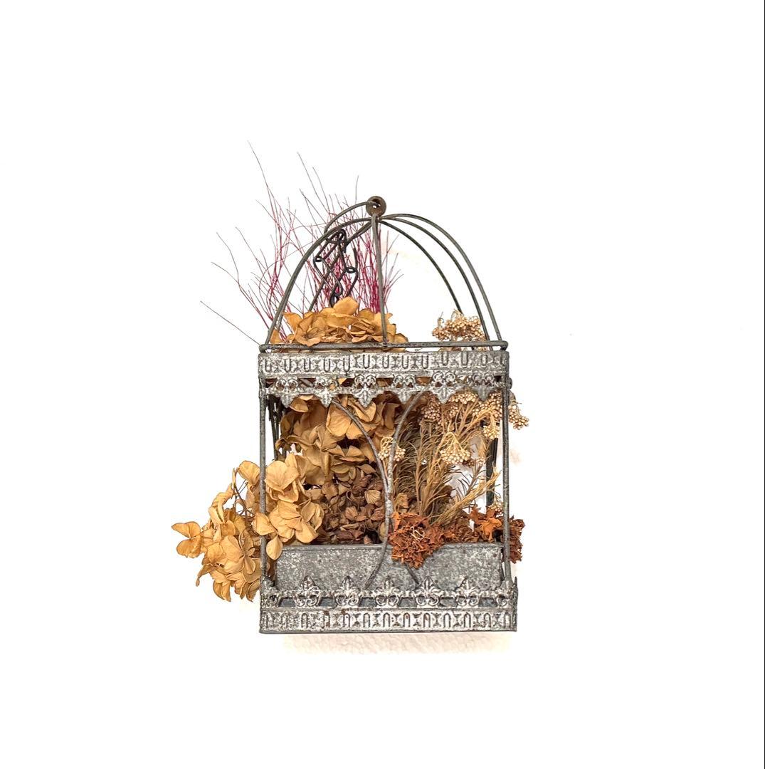 アンティーク★ ハンギングゲージ ドライフラワー ランタン