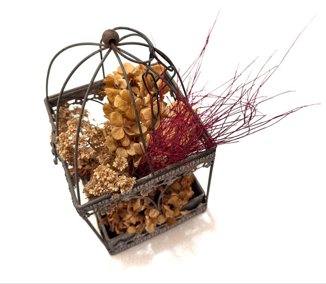 アンティーク★ ハンギングゲージ ドライフラワー ランタン