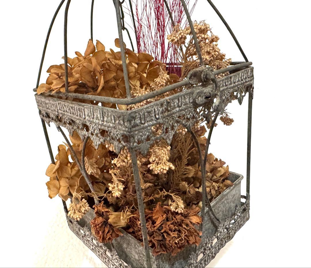 アンティーク★ ハンギングゲージ ドライフラワー ランタン