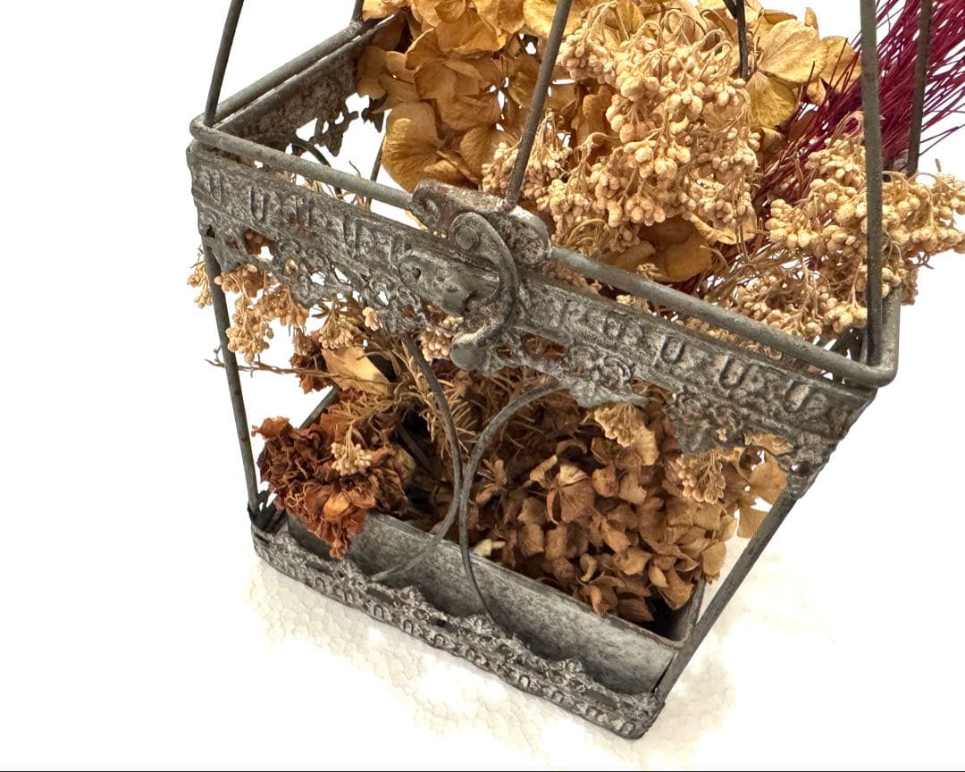 アンティーク★ ハンギングゲージ ドライフラワー ランタン