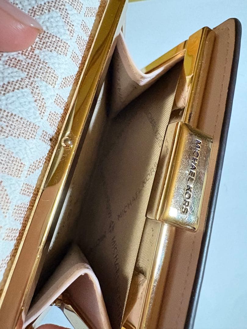 MICHAEL KORS財布 折り財布 がま口 ピンク 三つ折り財布