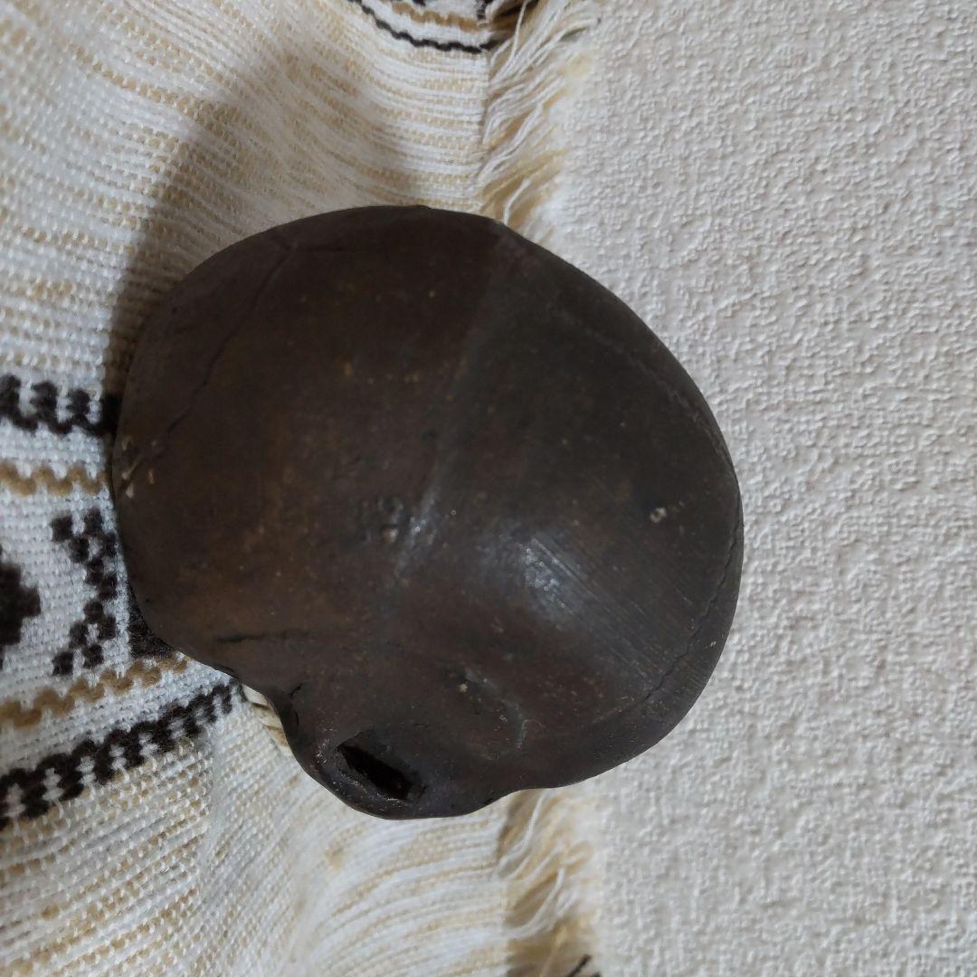 髑髏 頭蓋骨 の置き物 骨董品 陶器製？