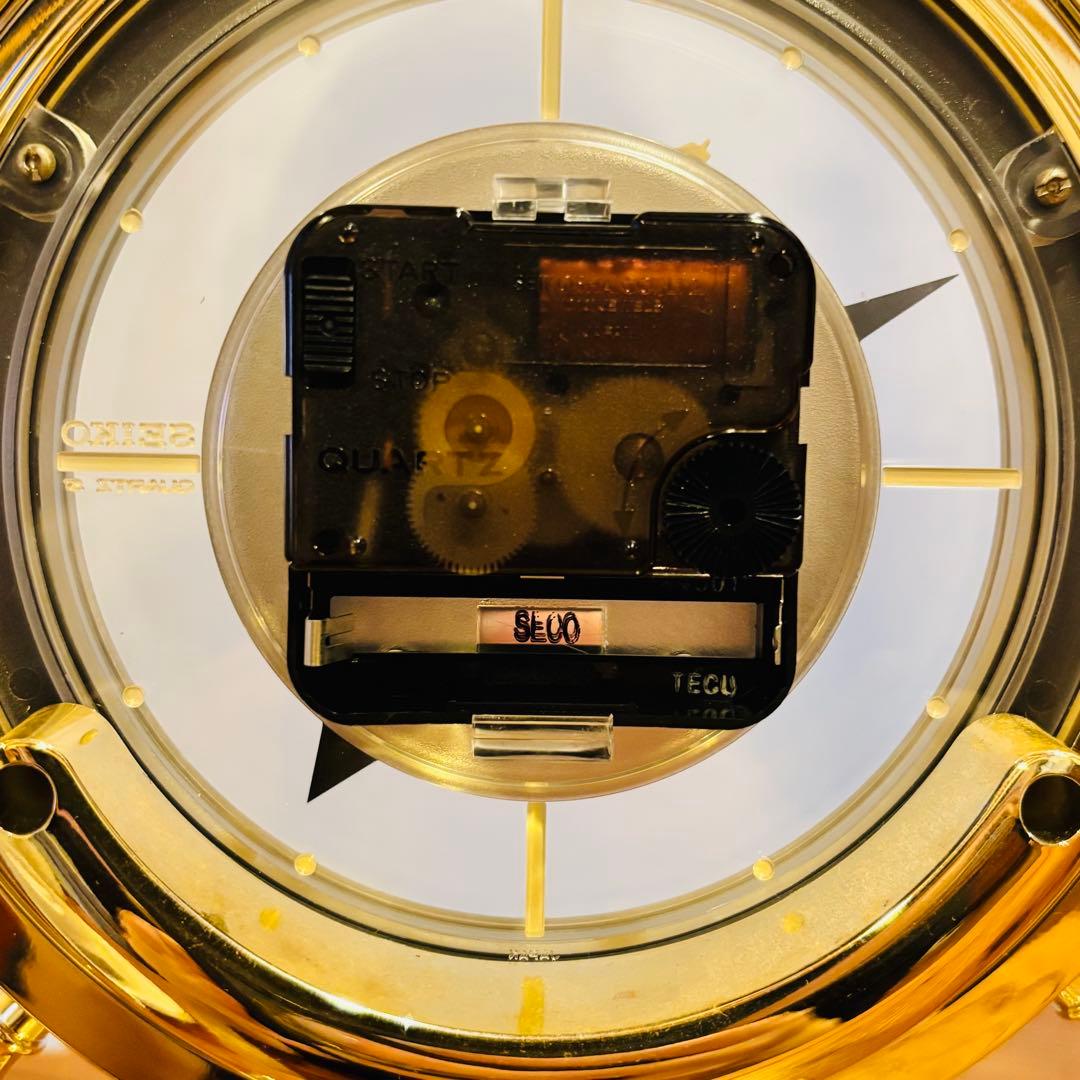 SEIKO クオーツ 世界時計 ゴールド 置時計 動作品 セイコー QZ394G