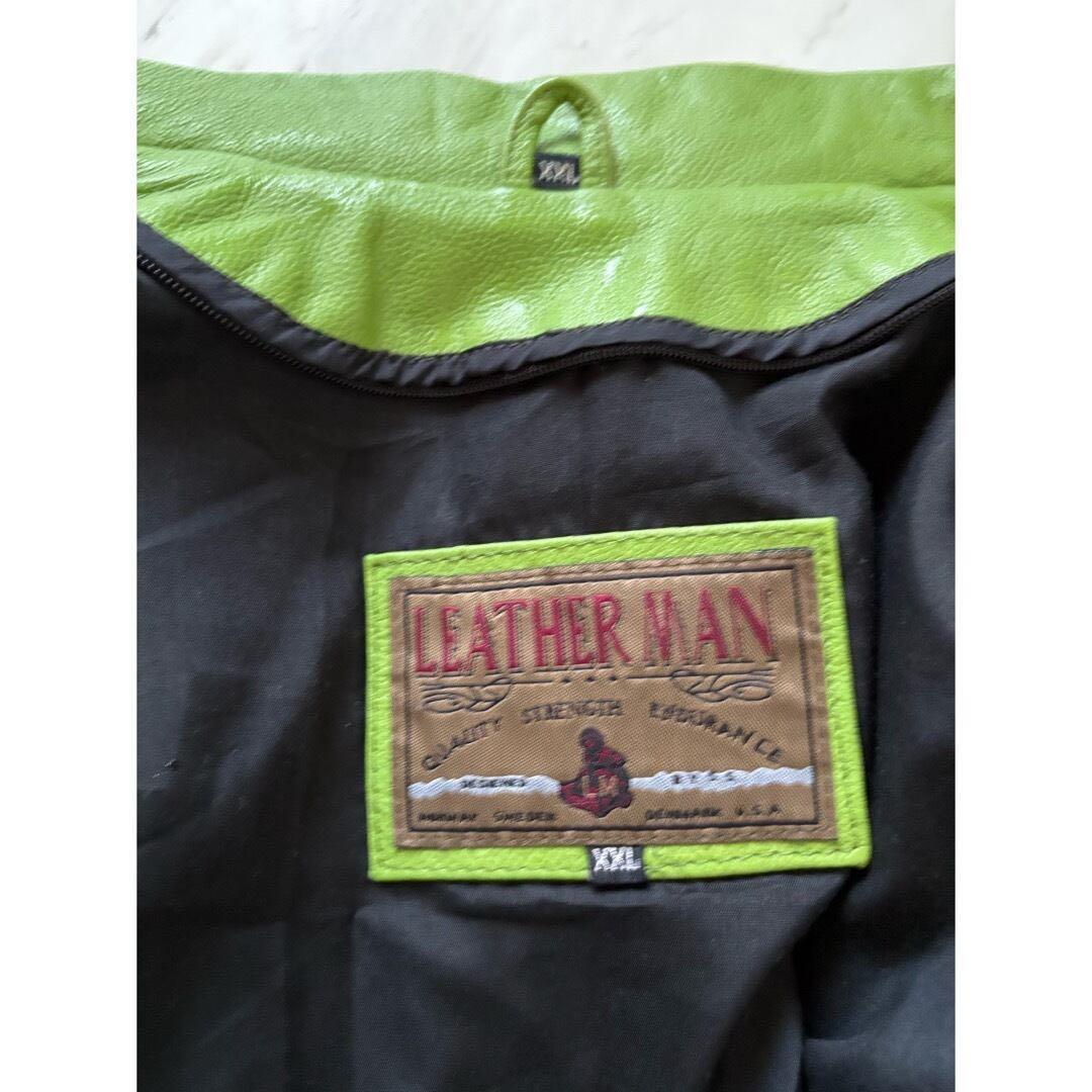 vintage 90s イグアナグリーン 短丈 オーバーサイズレザージャケット