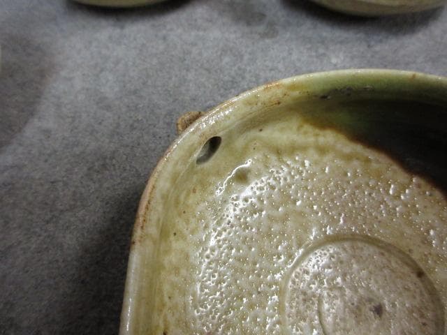 織部焼加藤作助片口4個 [B31678]