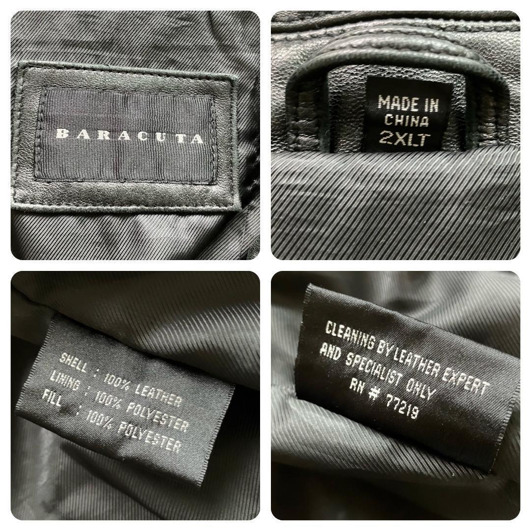 希少品◎バラクータ 90s 羊革 レザージャケット 2XL 黒 ブラック