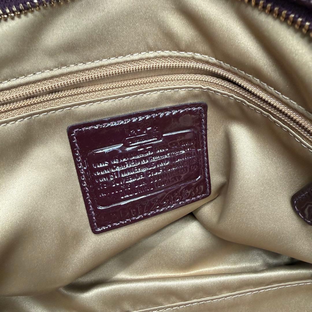 コーチ マディソン ハンドバッグ エナメル ボルドー 18610