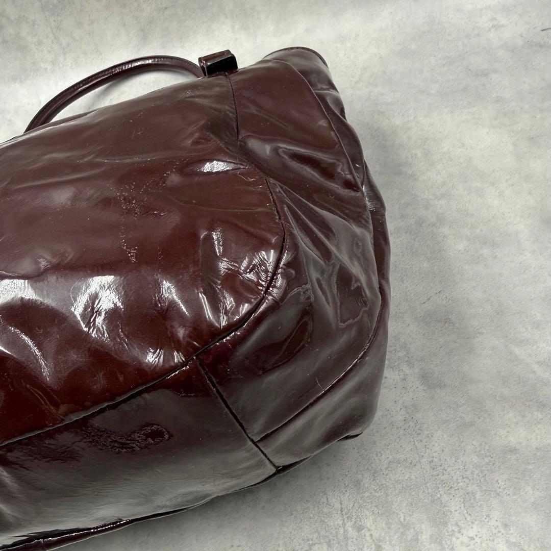 コーチ マディソン ハンドバッグ エナメル ボルドー 18610
